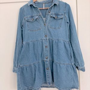 Free people baby doll denim dress